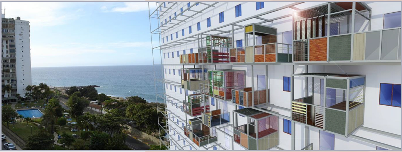 Retrofit balconies transforming the residential facade.