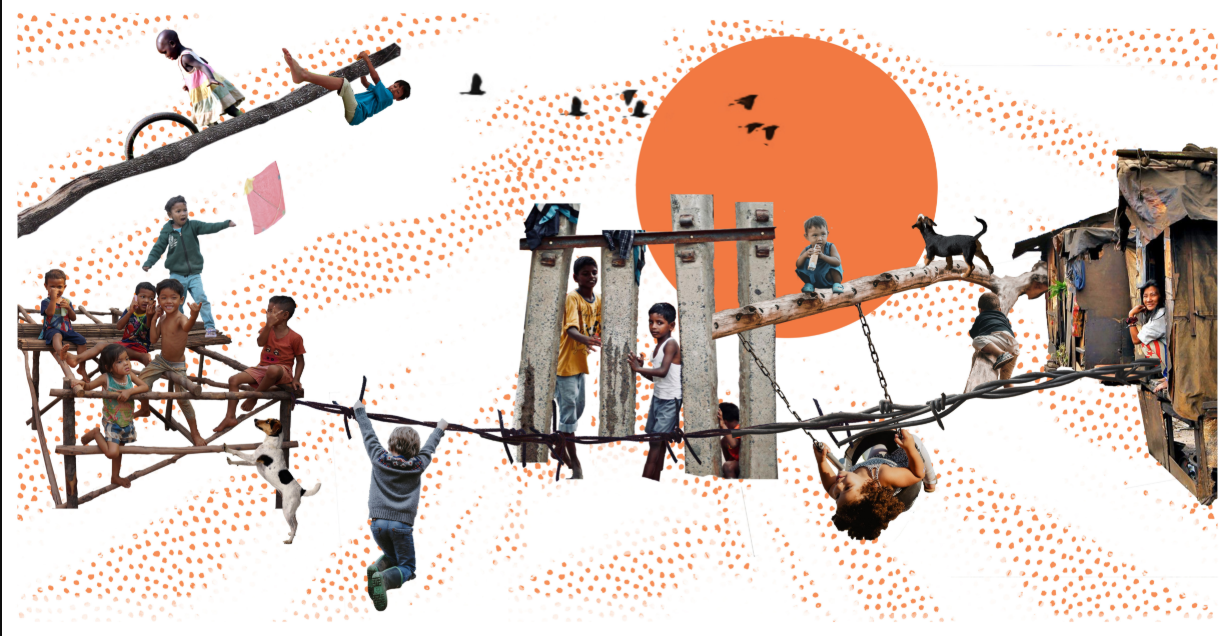 Play as a necessity, transforming everyday surroundings into spaces for movement, imagination, and childhood freedom.