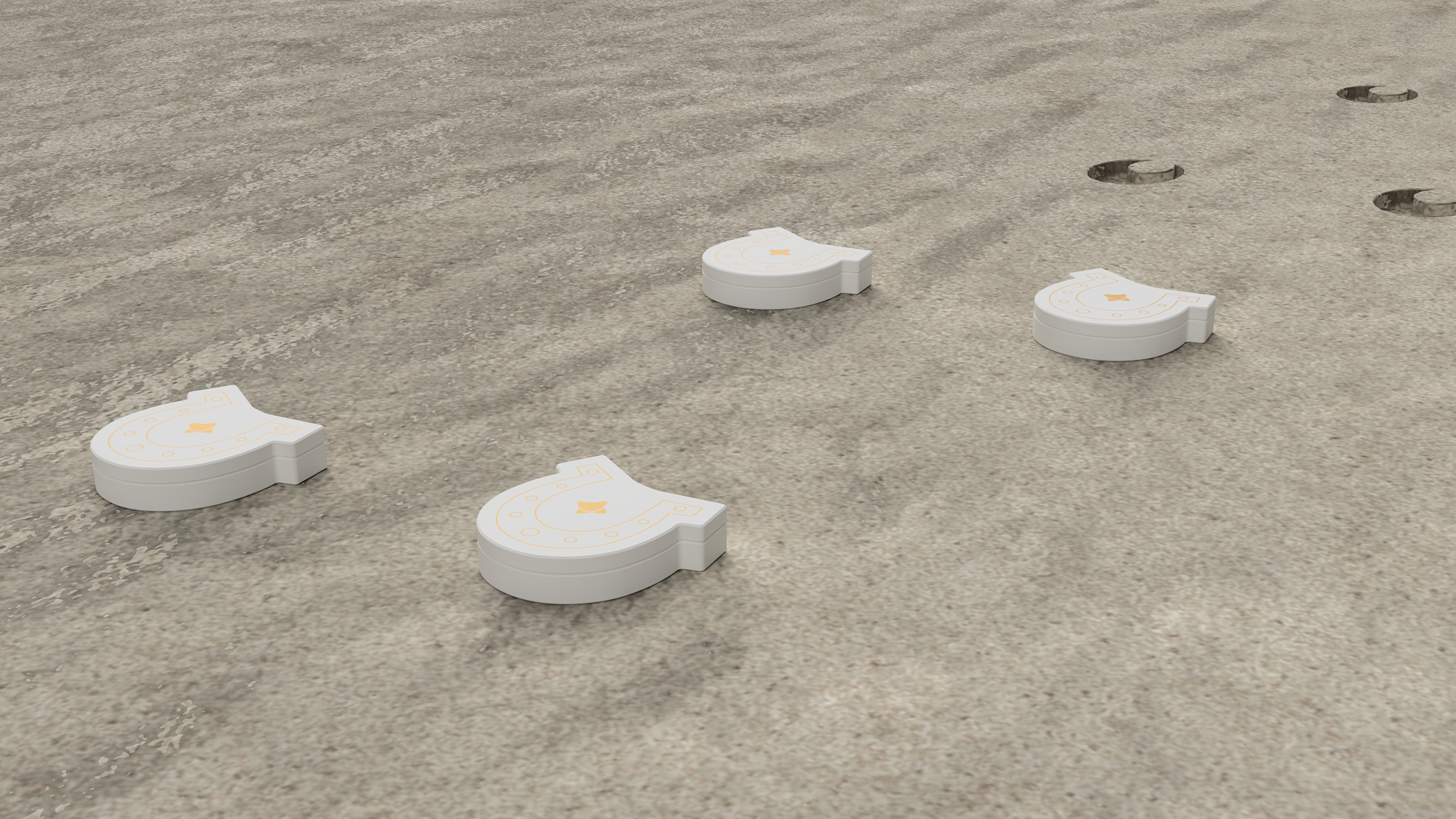 Hoof Prints and Hoof-Shaped Boxes on Sand. Image courtesy of Danting Li.