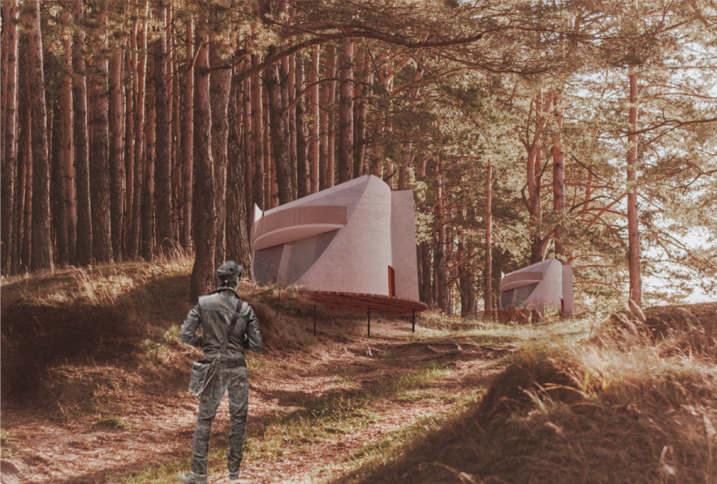 Compact retreat units are embedded within the forest, offering privacy and a close connection to Montserrat’s natural setting