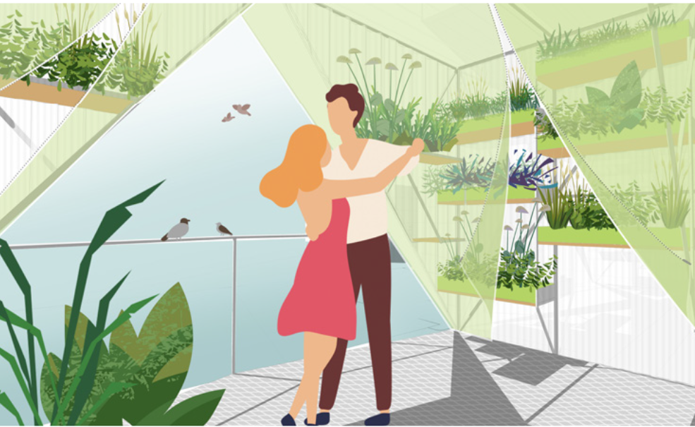 Balcony gardens create a private green retreat within the ECOTent modular system