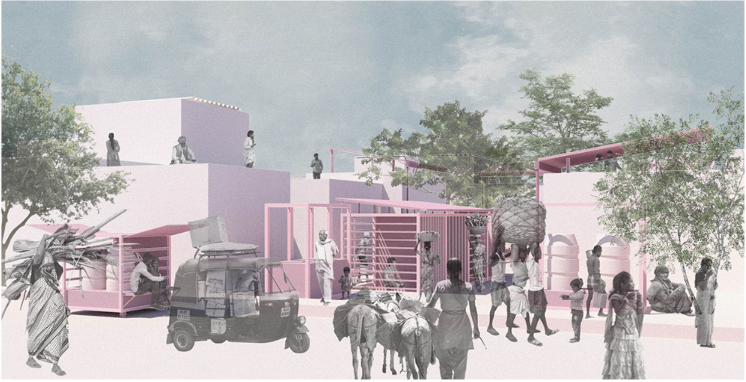 Modular water infrastructure activates Jaipur’s neighborhood streets with public services, mobility, and shared community space.
