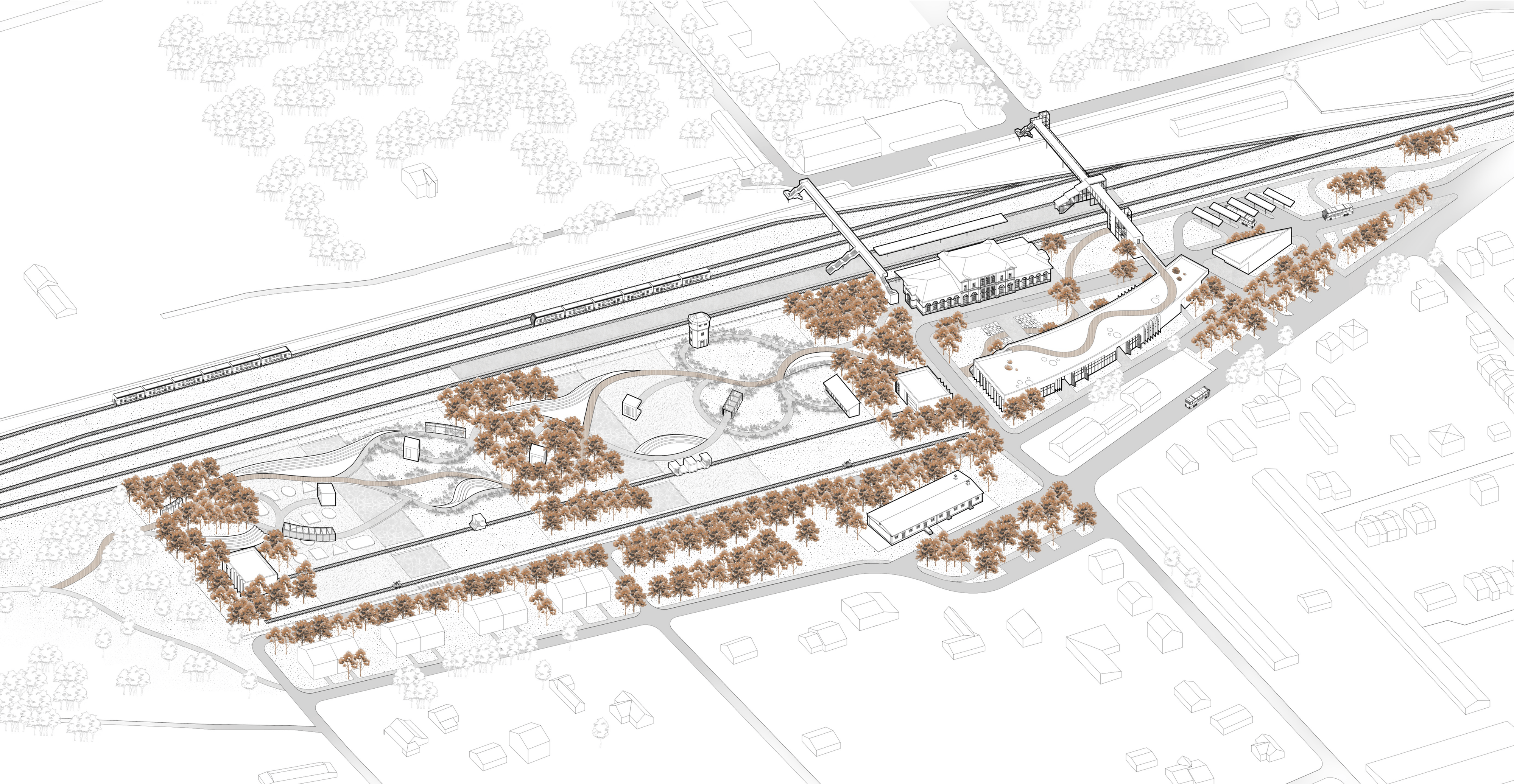 Axonometric view of the project