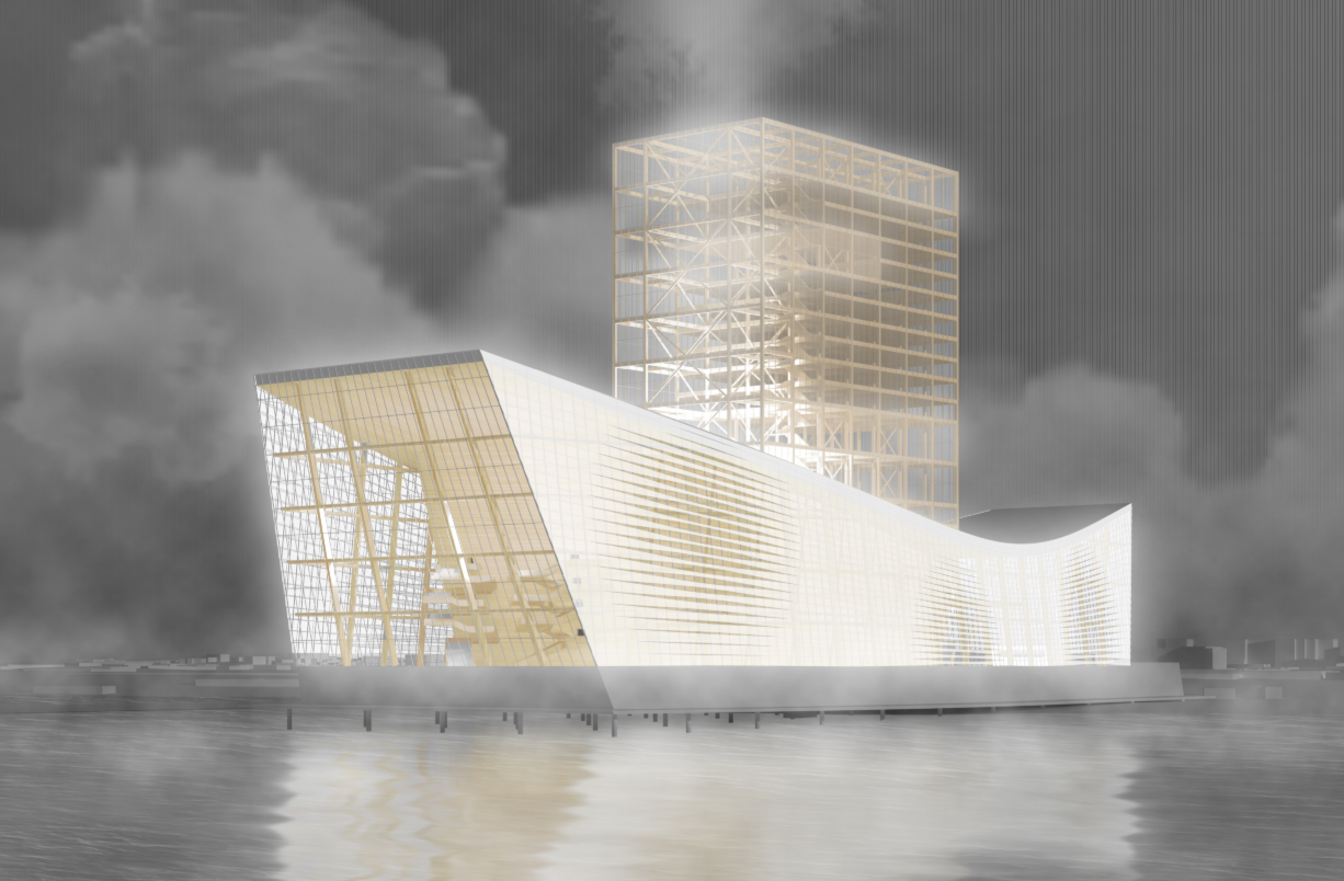 Valge Laev rises from Tallinn Bay as a luminous cultural landmark inspired by Estonia’s maritime heritage