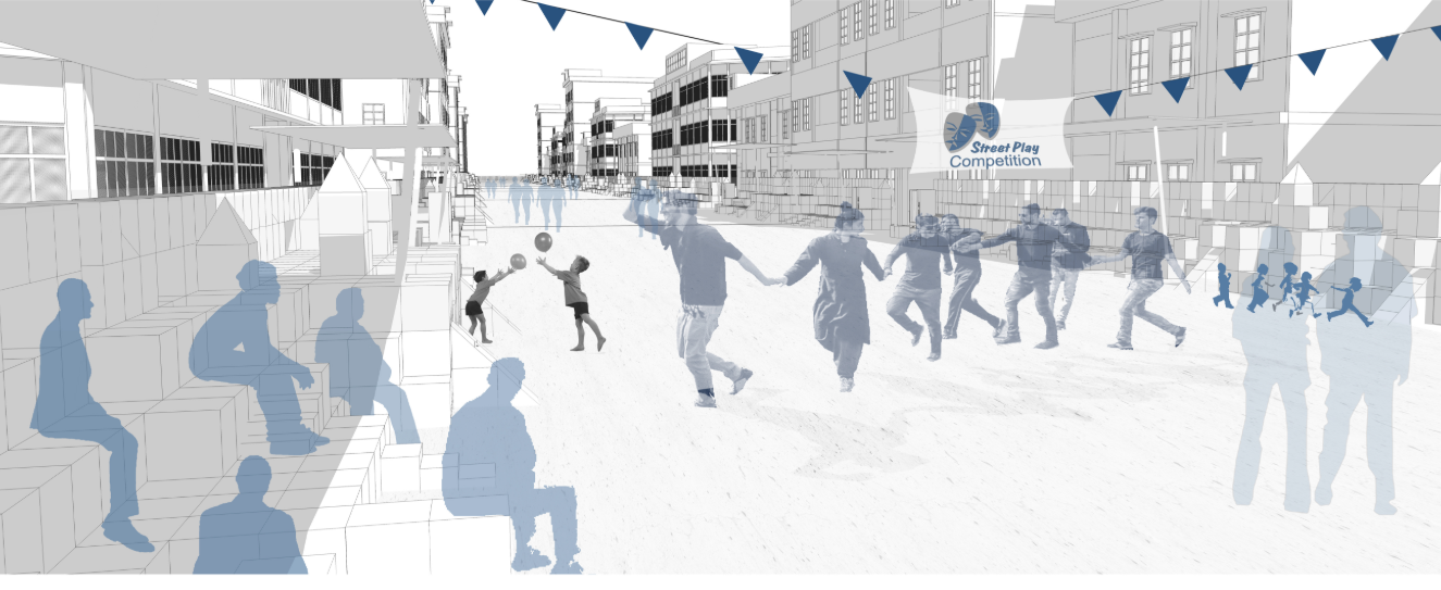 Flexible open space supports play, informal gatherings, and neighborhood events within the transformed flyover.