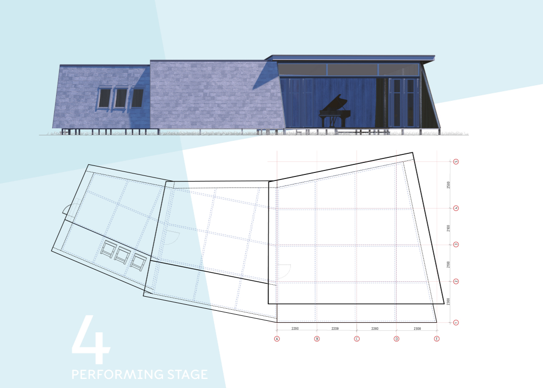 Performing stage designed as a dedicated space for music and cultural events.