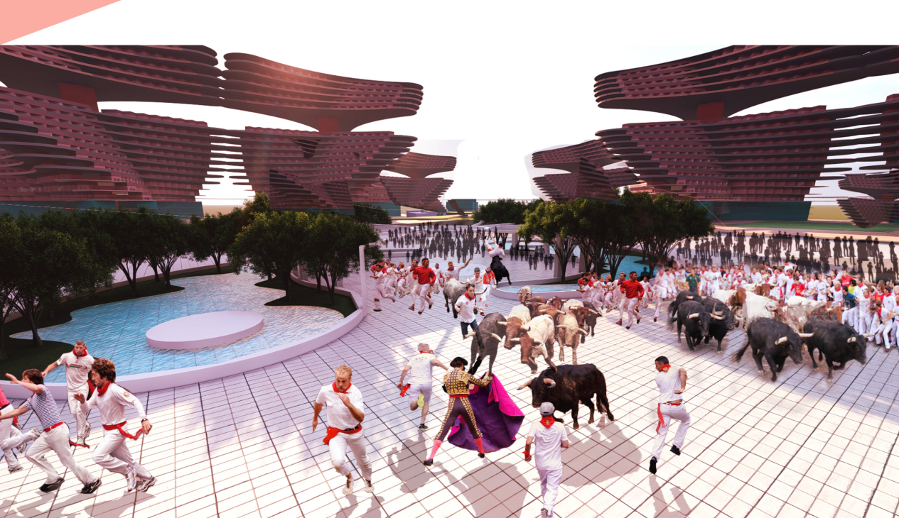 A civic plaza designed to support large public gatherings, cultural events, and shared urban experiences