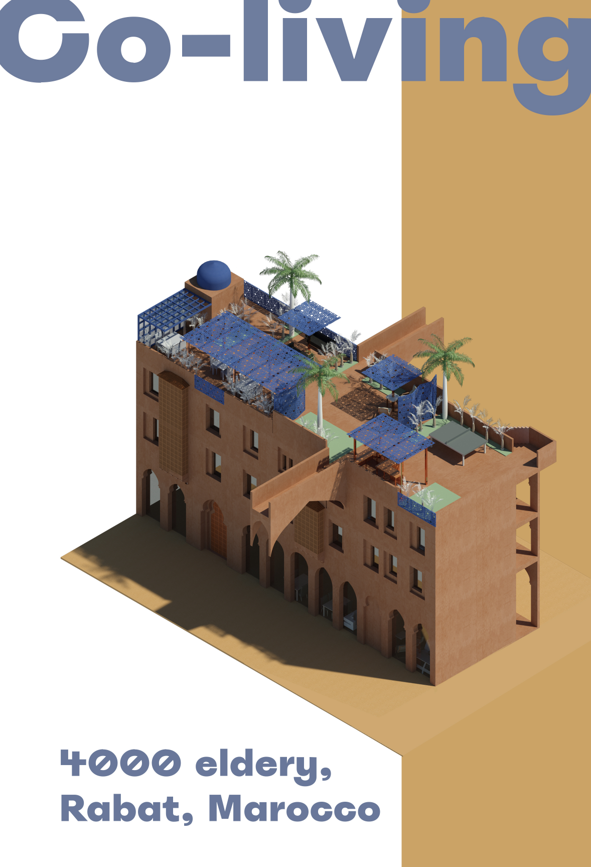 Co-live’s modular senior housing in Rabat combines traditional forms with active rooftop spaces.