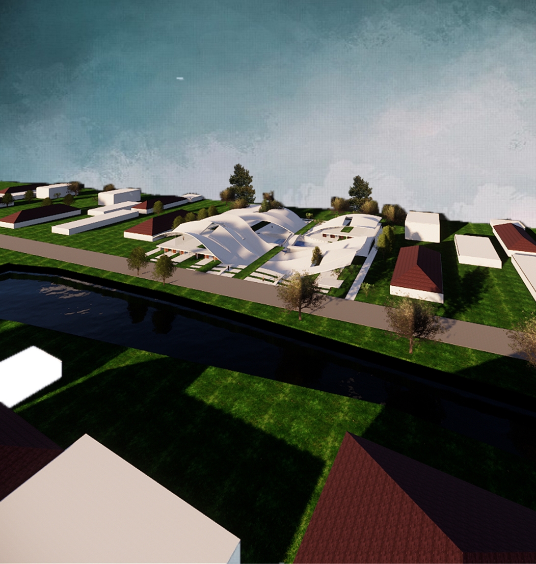 Bird's eye view of project, Section B-B. Image: Hani Mansurnejad, Mandana Khalessi, yavar moshiri