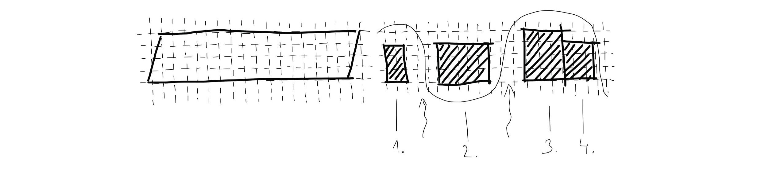 Orthogonal grid inspired by city urbanism filled with masses which each one represents different function. The empty spaces in the mass draw the public space into themselves and thus widen the street. At the same time they create a more intimate space.