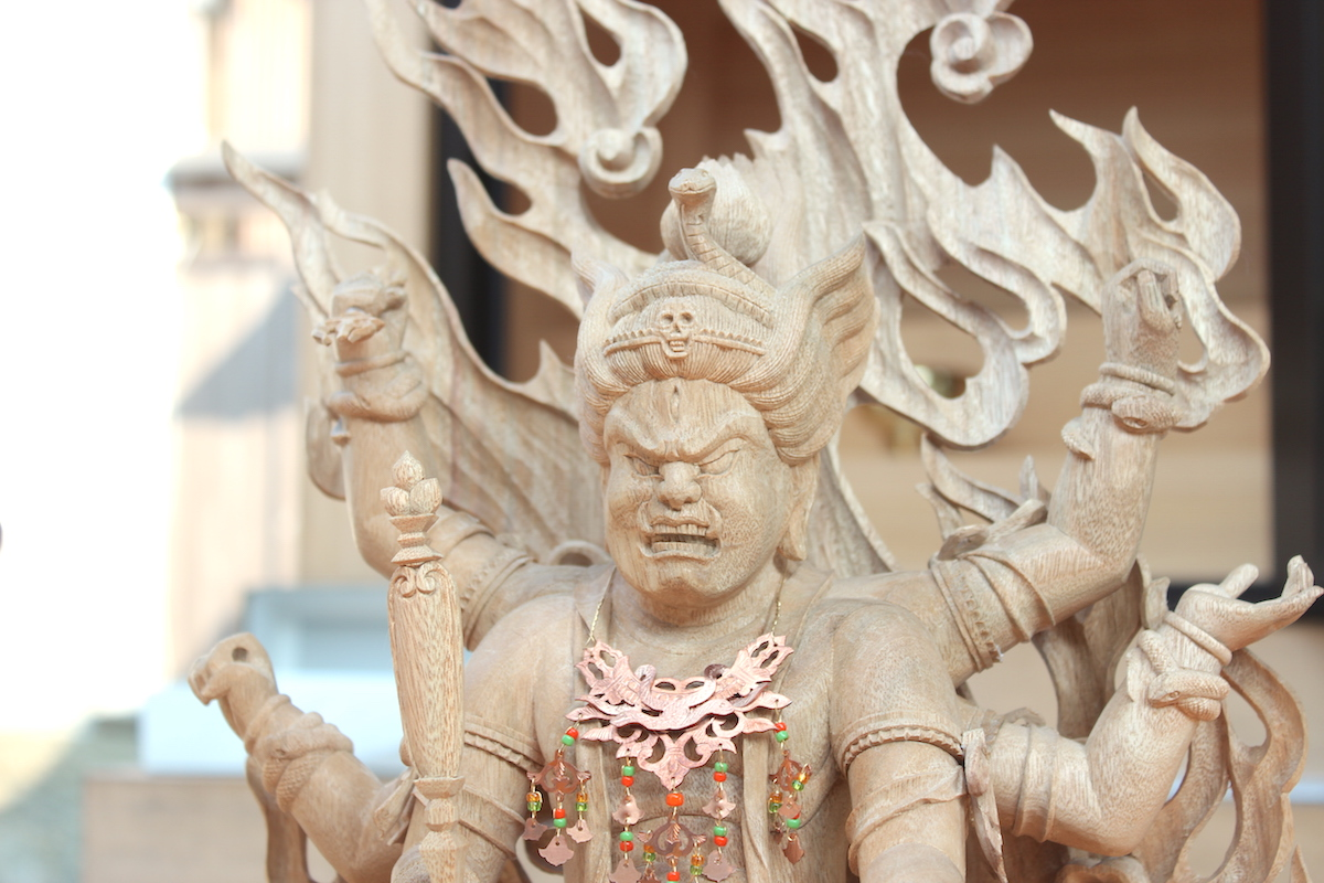 Img 6 The Statue of Ususama Myo-o, one of the Five Wisdom Kings of Buddhism, enshrined who is believed to remove impurities and often kept near the restrooms..