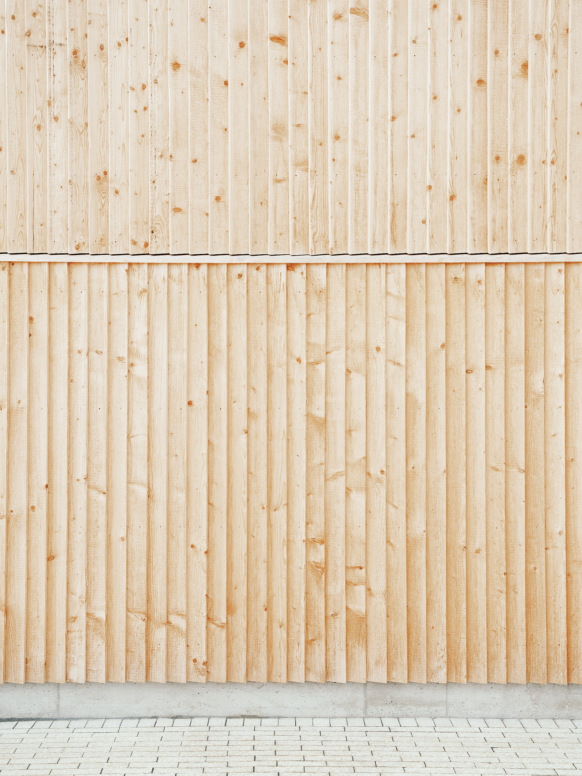 Detail of the larch slat facade