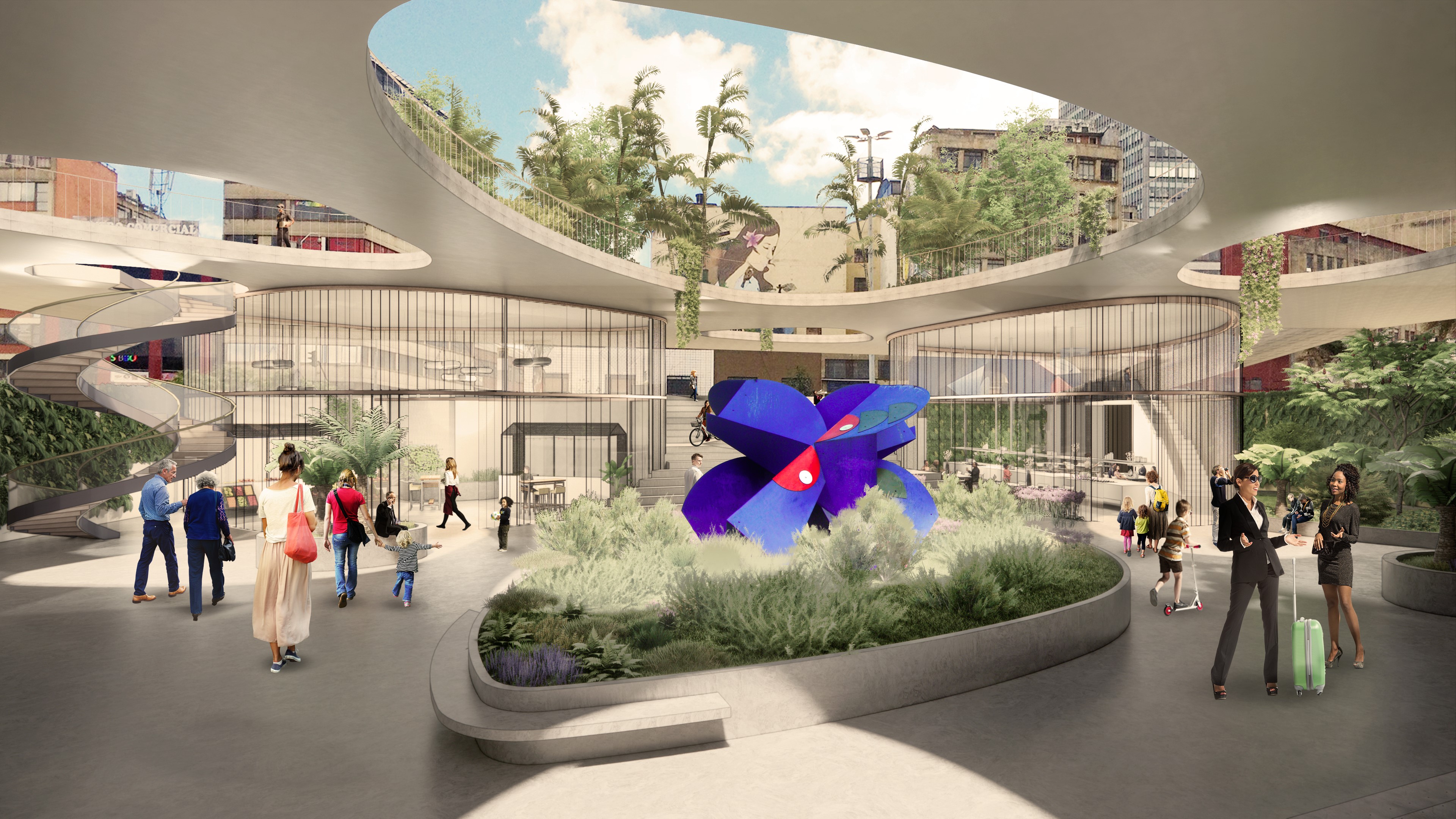 Render 1: Relocation of the butterfly sculpture