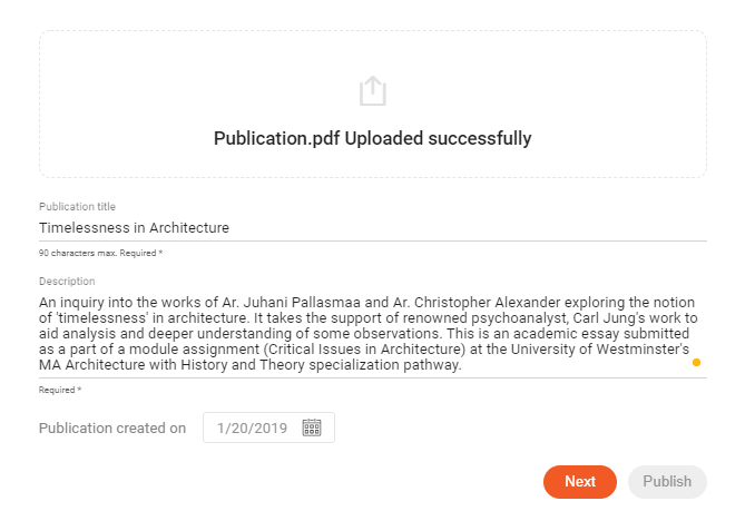 Uploading your Publications