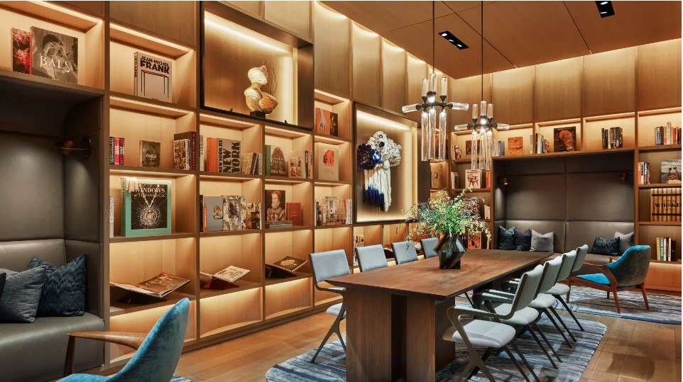 An amenity space by Rockwell Group. Photo © Nikolas Koenig