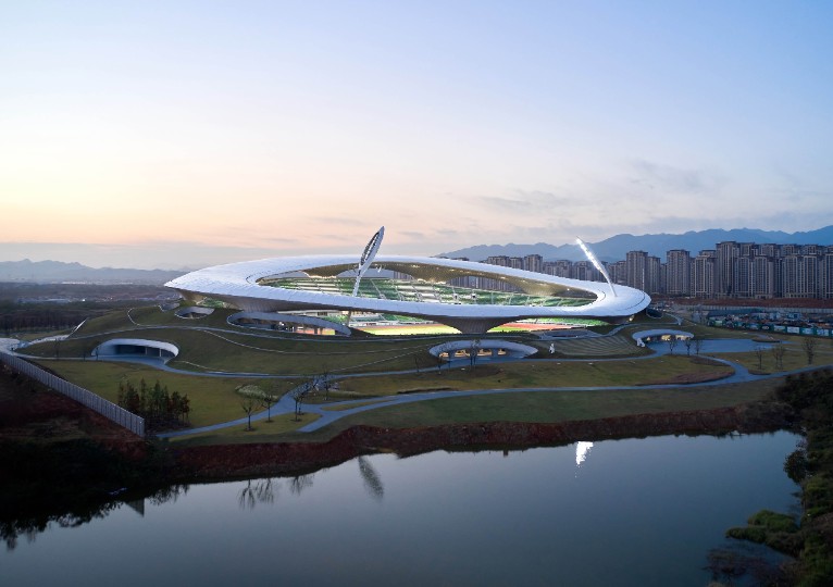 Quzhou Stadium, photography by Aogvision