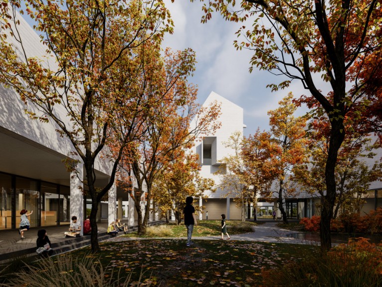 A render of Autumn Garden and the Forum. ©OPEN