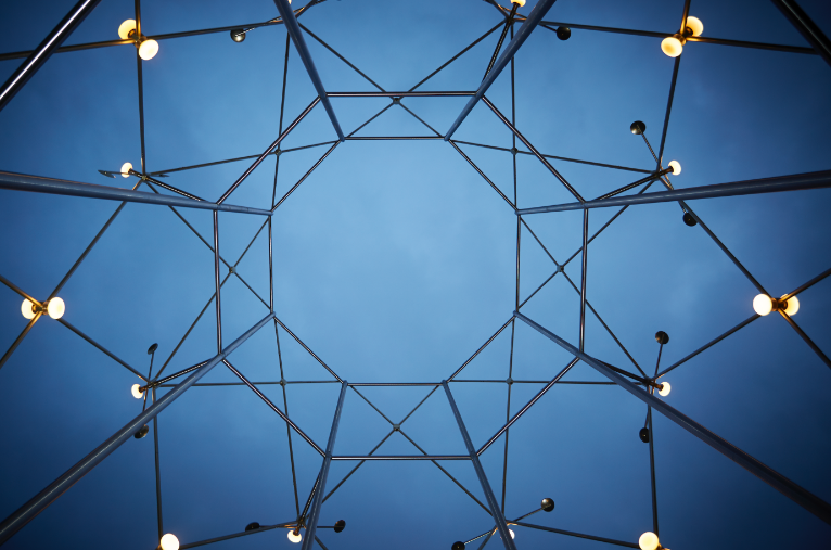 A view of the lattice structure from the platform. Photography: © Yann Peucat.