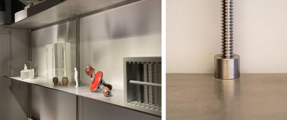 Detail of the stainless steel frame at the porch © Houshi Architecture