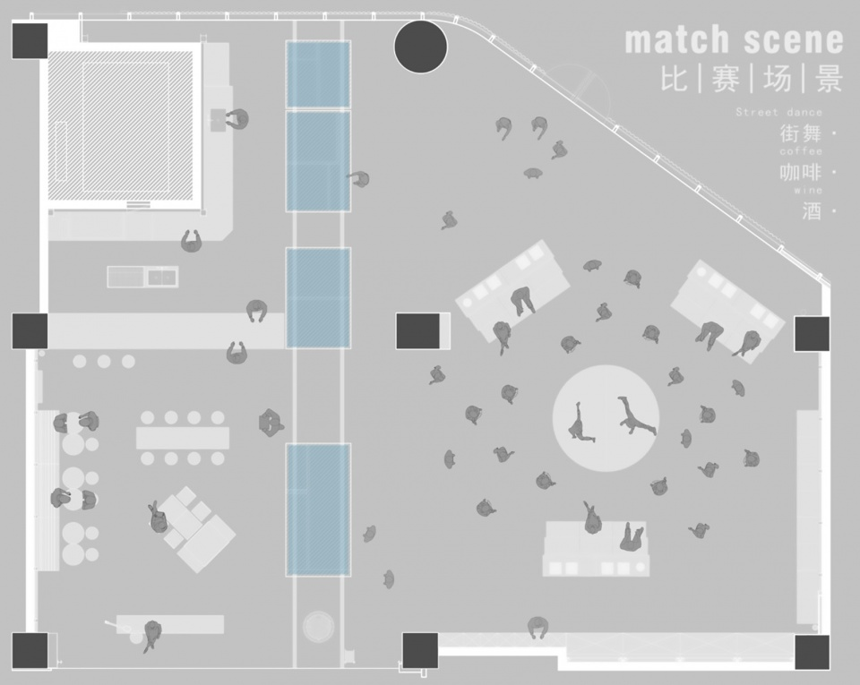 Floor plan of hip-hop competition scene © WHY WOULD
