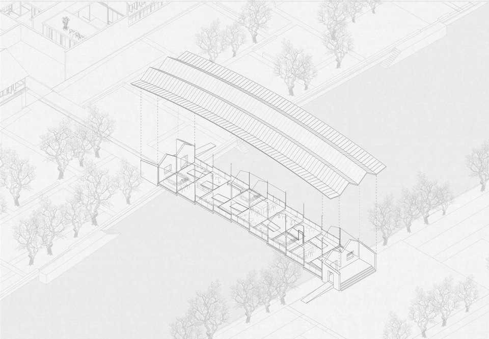 Axonometric drawing © Shanshuixiu Architects