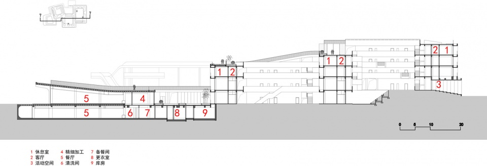 Cross section © Sishi Square Courtyard