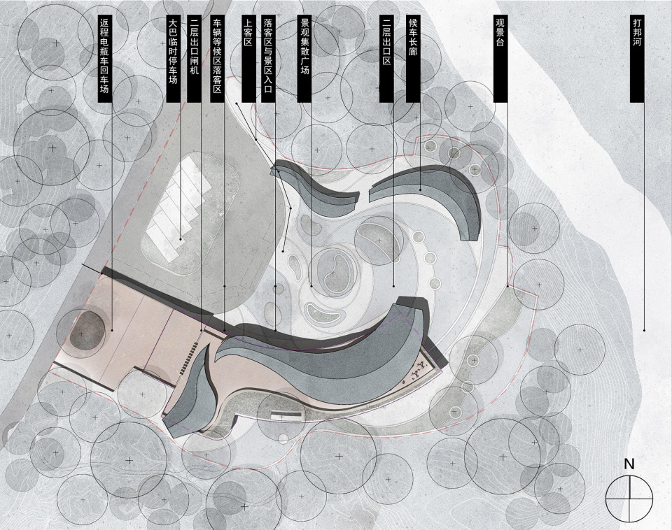 General map of Tianxing Bridge Visitor Center © Shimizu Aipai