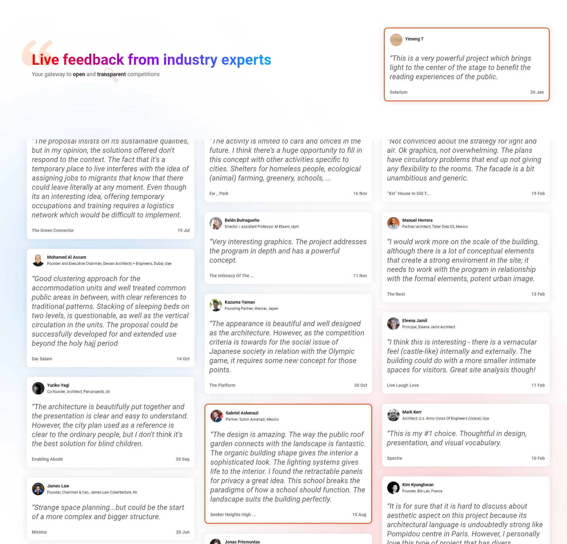 UNI is a community driven platform where industry experts and your peers review your project and give feedback about how you can improve your project.