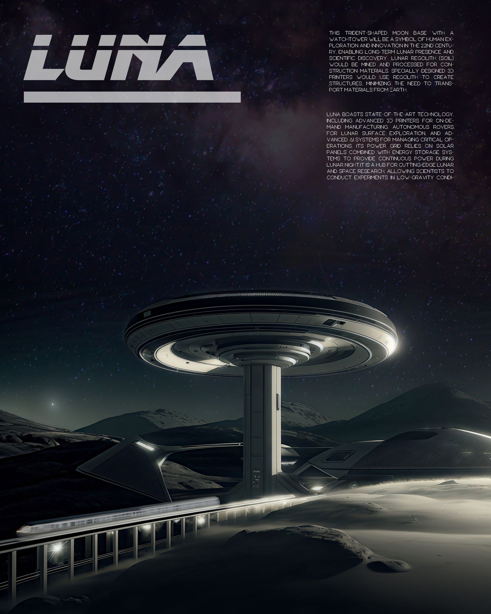 People's Choice Award entry of Moon Base 2124 : Luna by Dev Joshi, Tanishq Solanki, Devanga Phukan, & Lokakshi Katara