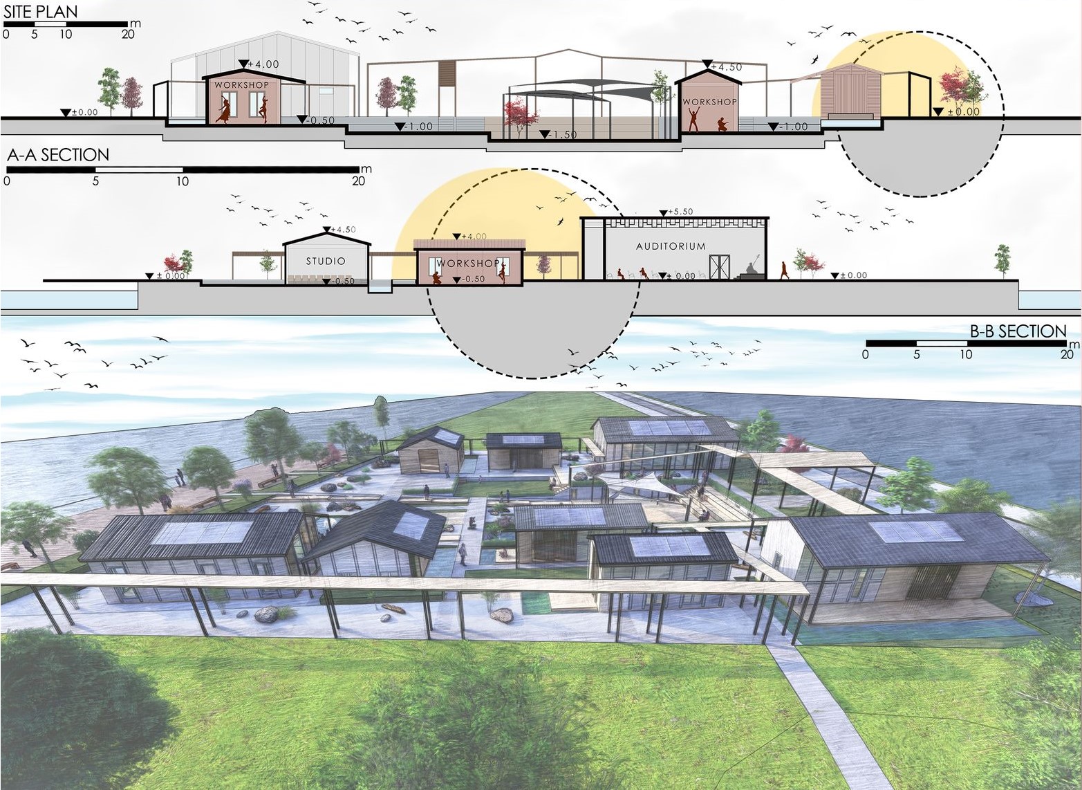 Architectural vision: Lakeside learning and performing arts.