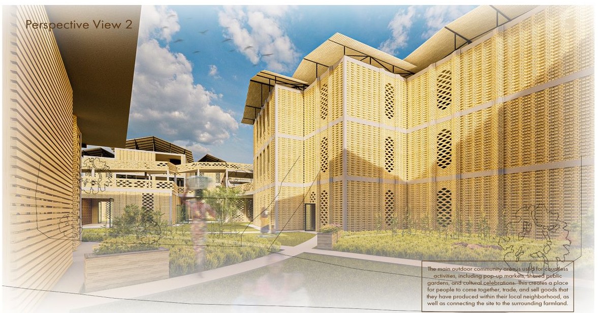 Interwoven design harmonizing community and sustainability.