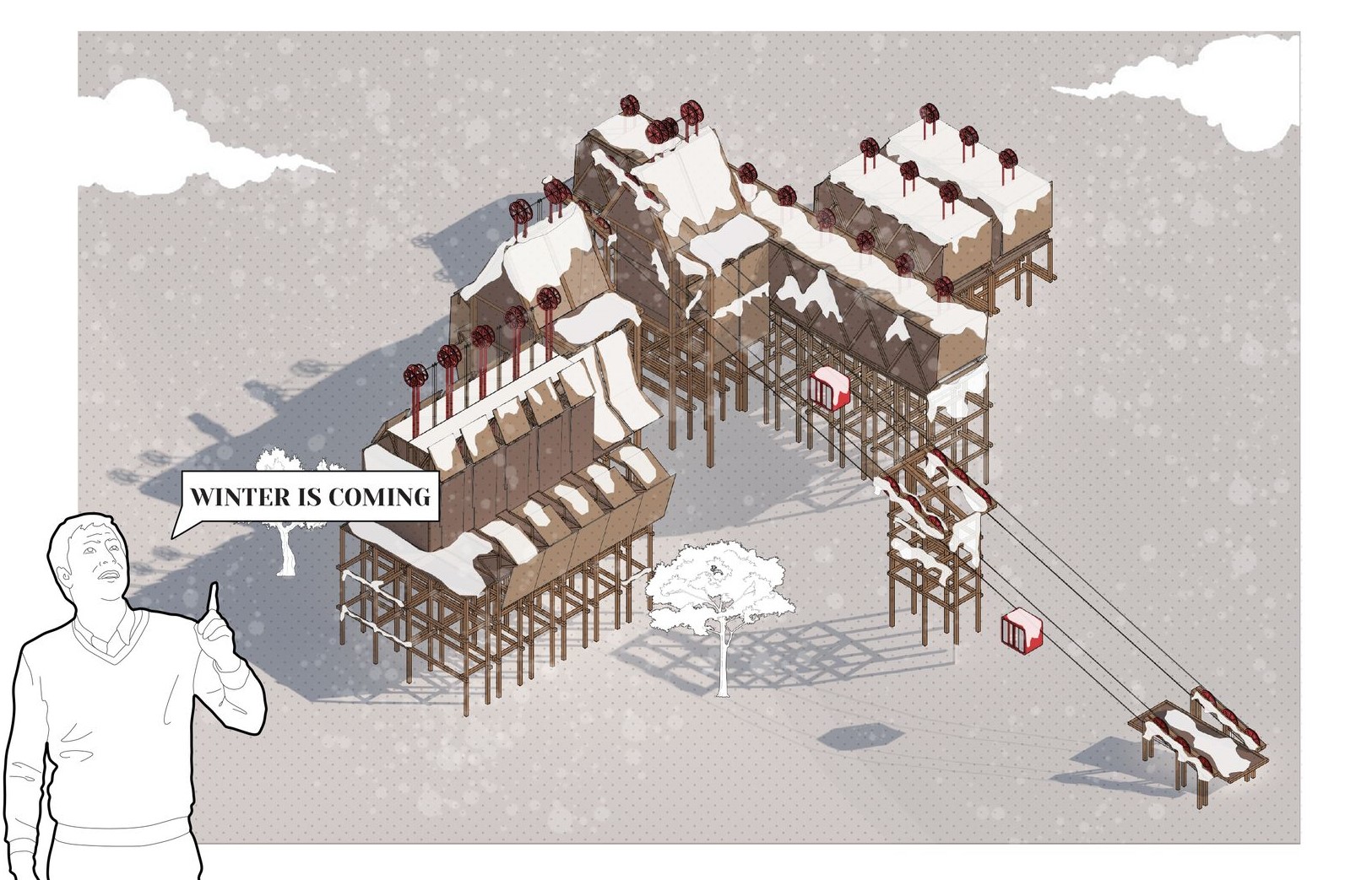 Shirakawa-go's architecture adapts to the winter season.