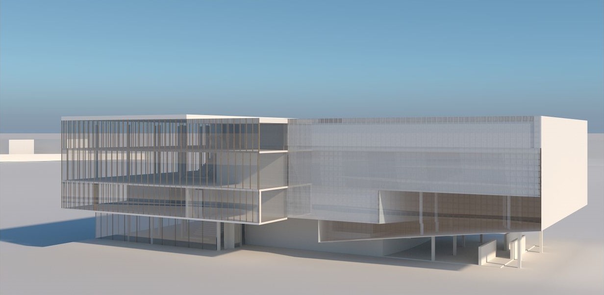 Modern architectural marvel blending technology with sustainability.