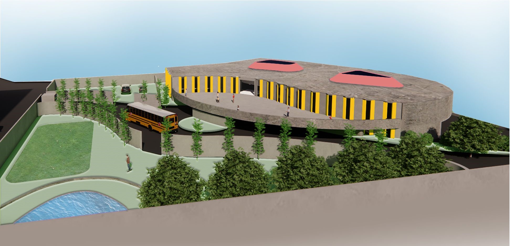 Brutalist Kindergarten Merges Playfulness with Structure