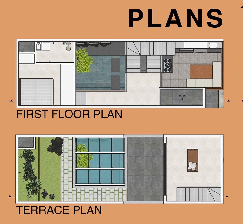 Detailed First Floor and Terrace Layout Plans