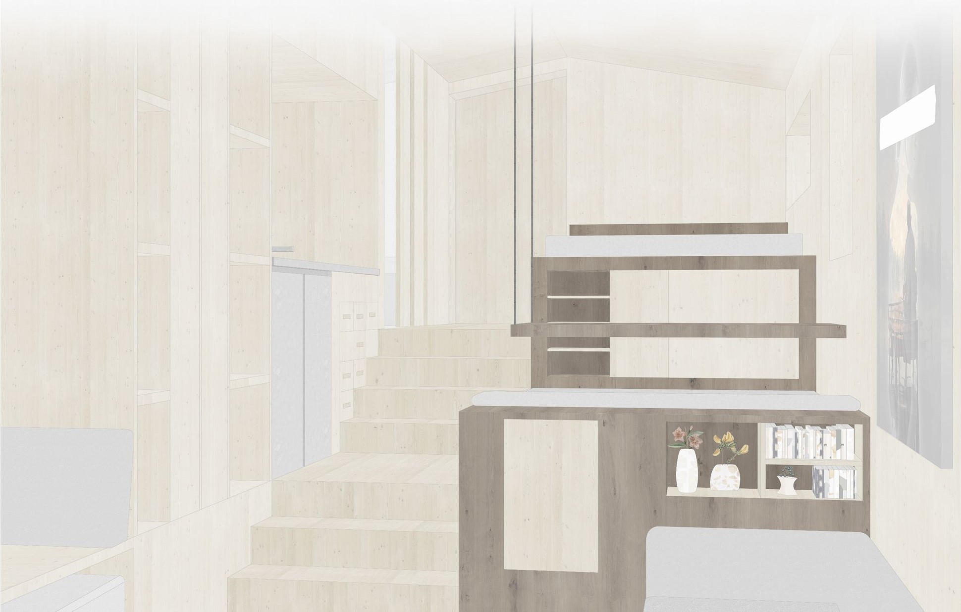 Minimalist alpine interior: elegance in simplicity.