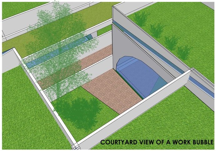 Courtyard work bubble: where creativity meets tranquility.