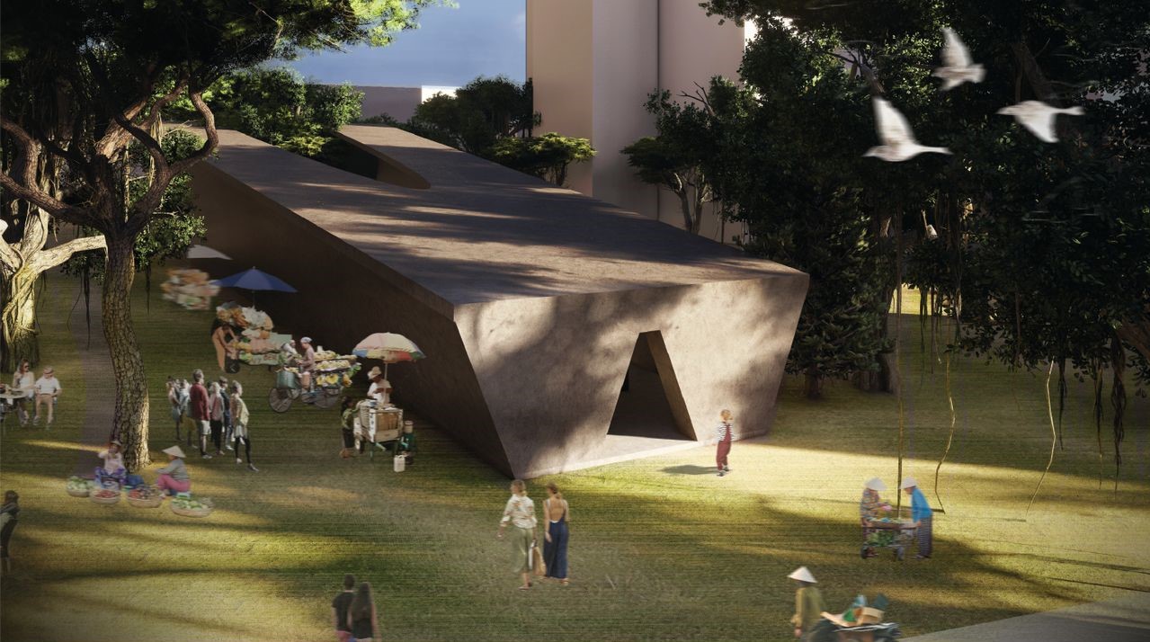 Community converges at nature-inspired architectural marvel.