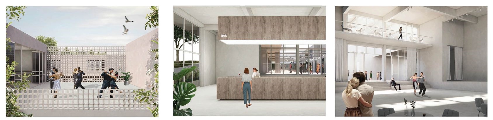 Music and motion, amidst modernity's embrace.