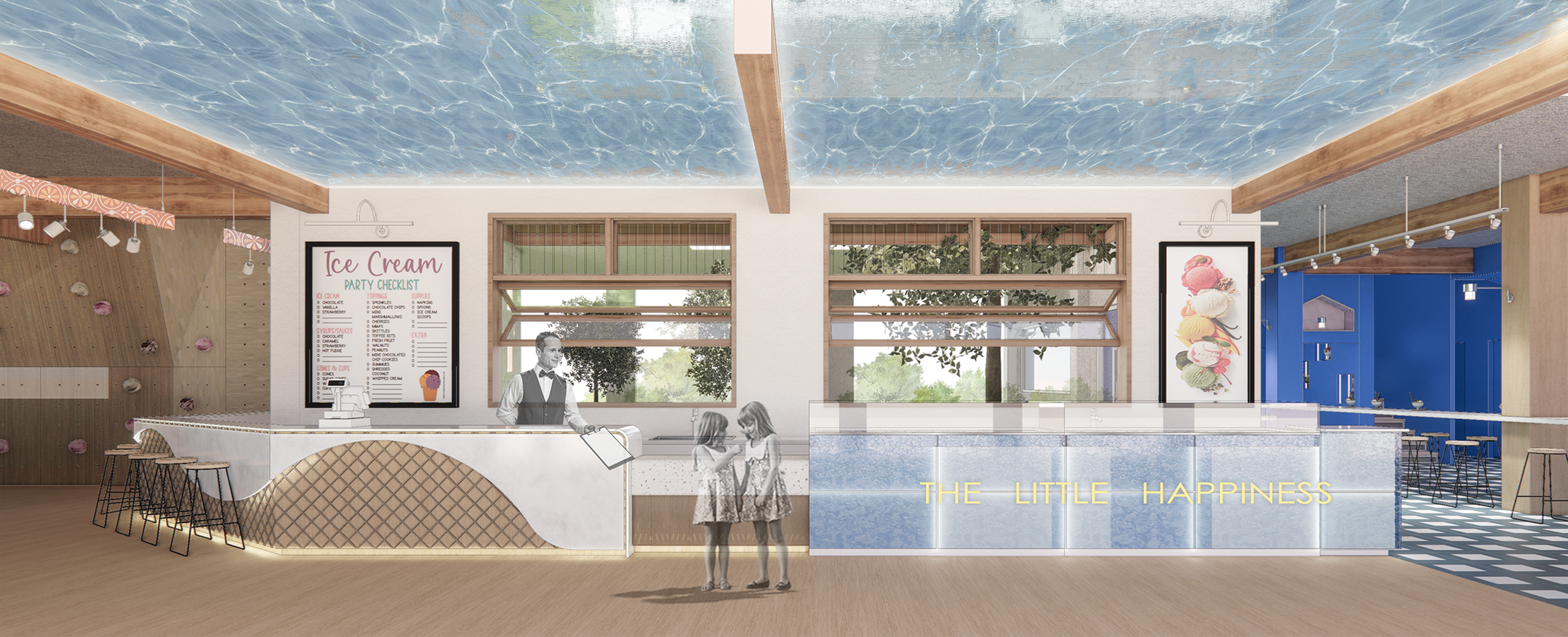 <i>the reception counter</i>